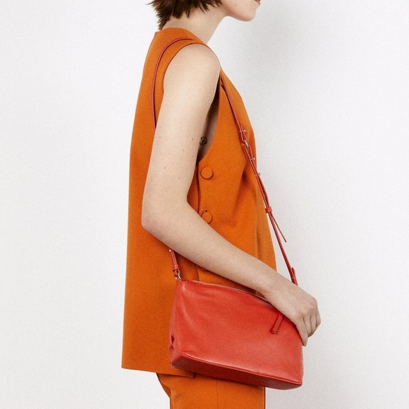 NWT Zara Sleeveless Button Orange Top Vest Casual Women's Size Medium - Picture 5 of 16